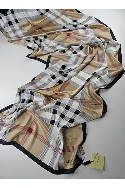 Webinay Home Plaid B Pattern Voile Silk Shawl New Season Premium Shawl Scraf