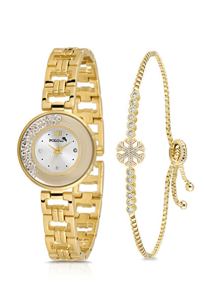 Polo Air Lüx Taşlı Zincir Kordon Kadın Kol Saati Zirkon Taşlı Kartanesi Bilek...