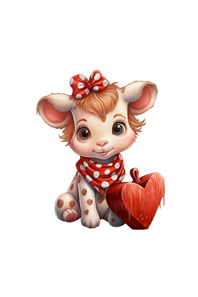 INOVATIX Set de 8 piese, autocolant de Ziua Îndrăgostiților vacă cu fundă pe ...