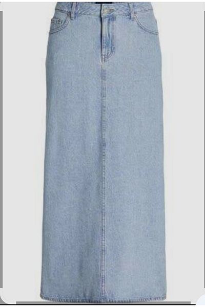couis Snow Wash Lycra Long Skirt Denim