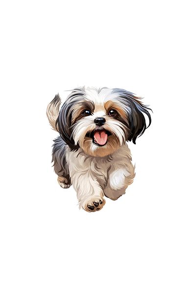 INOVATIX Set de 8 piese, autocolant Shih Tzu alergător, INOVATIX®. 6 cm