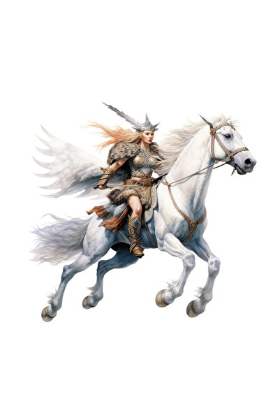 INOVATIX Set de 8 piese, autocolant Războinic pe un cal alb, INOVATIX®. 6 cm