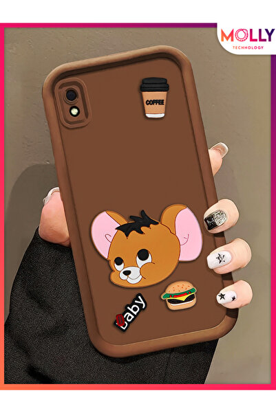 Molly Samsung Galaxy A10 İçin Fallow Brown Kenarları Kalın 3d Kabartmalı Baby...