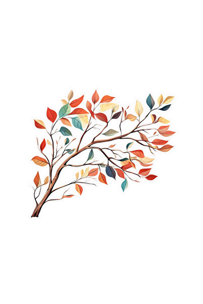 INOVATIX Set de 8 piese, autocolant cu crenguță de toamnă în diverse culori, ...