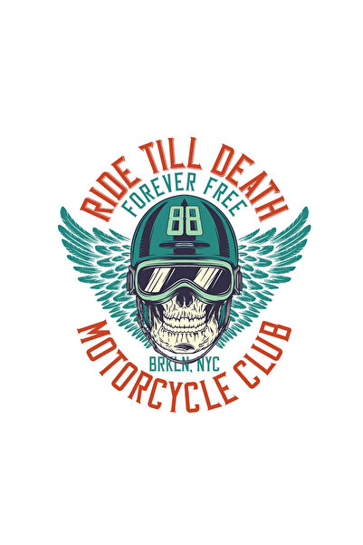 INOVATIX Σετ 8 τεμαχίων, Αυτοκόλλητο Ride till death Motorcycle Club, INOVATI...