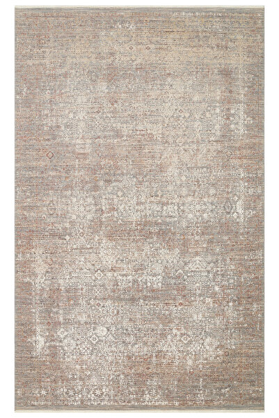 Vog Halı Patina Klasik Vintage Kabartmalı Bej Sık Otantik Dokuma Yumuşak Doku...