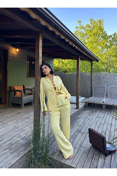 MY LİKA Muslin Set with Tie Front