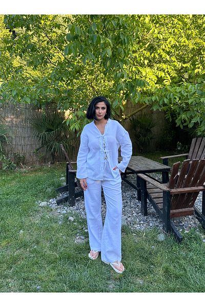 MY LİKA Muslin Set with Tie Front