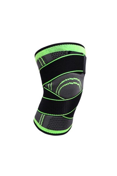 OEM Knee Brace, Nylon/Spandex/Latex, Black/Green, L