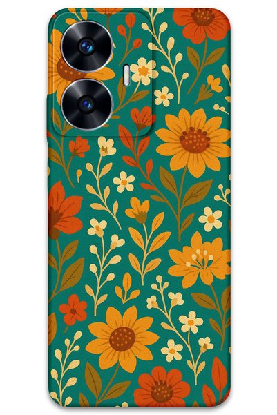 Gramaphone Realme C55 Compatible Flower Pattern Phone Case + Screen Protector...