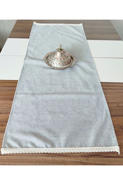 denizli hatırası Buldan Colored Linen Washed Soft Laced Runner 45 X 145 cm