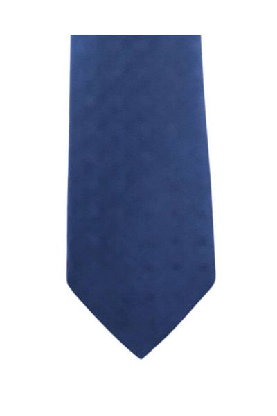 1001 Kravat Minimal Square Patterned 7.5 cm Wide Navy Blue Colored Satin Silk Tie