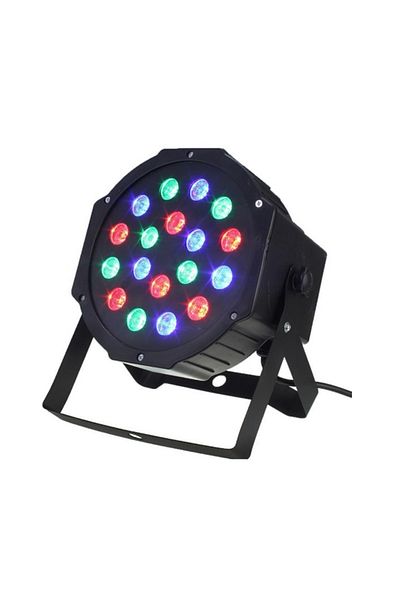Palmonix Reflector cu 18 LED-uri RGB disco, cu efecte luminoase, 18x18cm, 18W