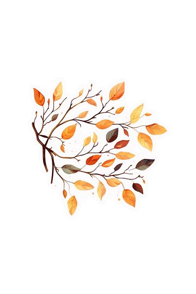 INOVATIX Set of 8 pieces, Late Autumn Branches Sticker, INOVATIX®. 6 cm