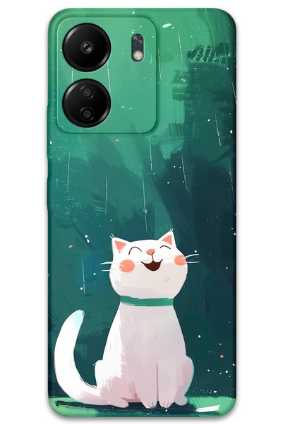 Gramaphone Xiaomi Redmi 13C Compatible Cat Pattern Phone Case + Screen Protec...