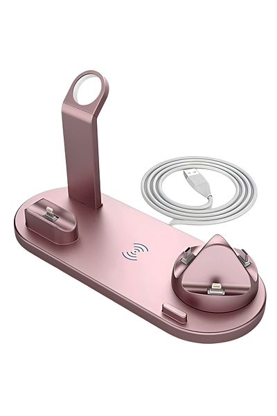 ZEQAS Încărcător Wireless 4 în 1 Alb 10W – Telefon, Smartwatch & Căști