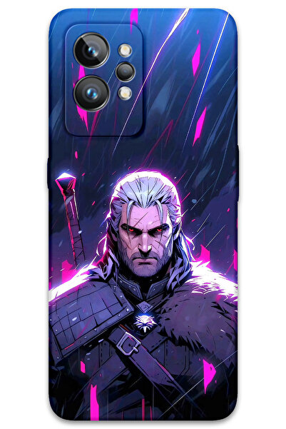 Gramaphone Realme GT 2 Uyumlu Geralt Desenli Telefon Kılıfı + Ekran Koruyucu ...