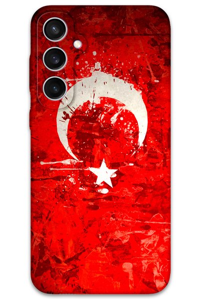 Gramaphone حافظة هاتف متوافقة مع هاتف Galaxy S24 بنمط العلم التركي + واقي شاش...
