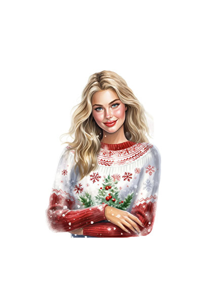 INOVATIX Set de 8 piese, Autocolant pulover de iarnă Geanina, INOVATIX®. 6 cm