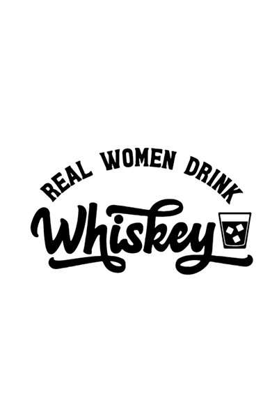 INOVATIX Set de 8 piese, autocolant Real Woman Drink Whisky, INOVATIX®. 6 cm