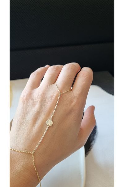 AKSESUARIM Zircon Stone and Heart Details, Durable, Non-Staining, Stylish, Anti-Allergic, Design Shahmeran