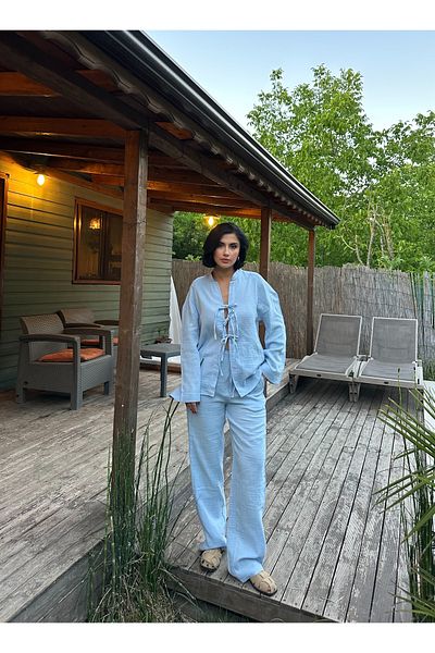 MY LİKA Muslin Set with Tie Front