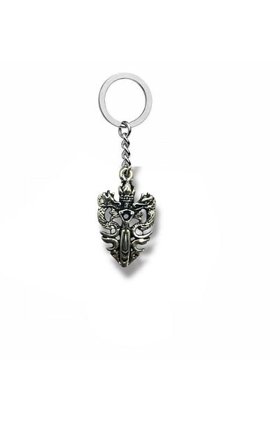 Herşey Nota Legendary Power |   Unisex Keychain with Double Dragon Sword Design