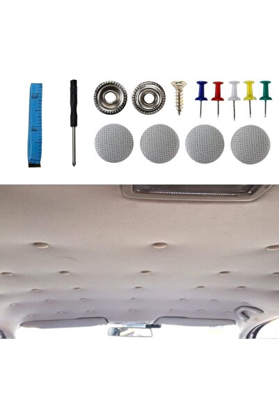 OEM Kit de reparare pentru plafonul mașinii cu 30 de butoane pentru tapițerie - Gri