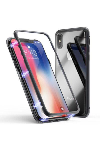 OEM Carcasă magnetică Apple iPhone X neagră, MyStyle, potrivire perfectă, cu ...