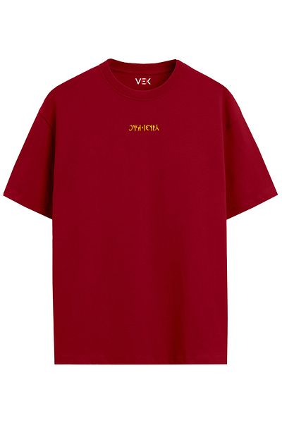 Uniquetex Μπλουζάκι VEK Cengizhan Special Design Oversize με στάμπα στην πλάτη του γούρκικου αλφαβήτου