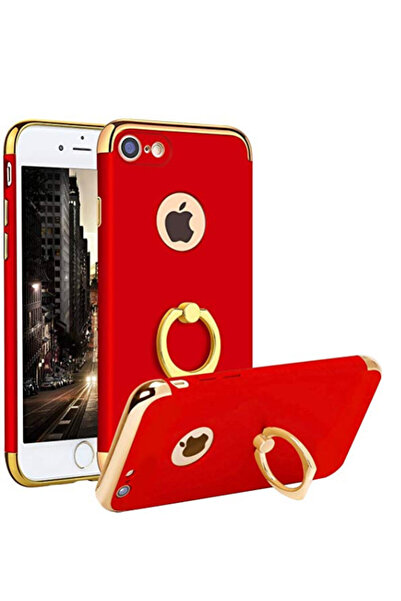 OEM Carcasă Apple iPhone 8 Plus, Elegance Luxury 3in1 Ring Roșu