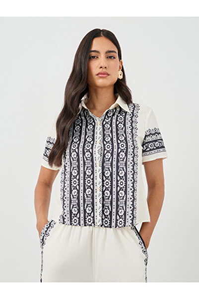 Styli Printed Buttoned Shirt and Pants Co-Ords