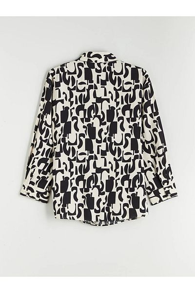 LC Waikiki Lcw Modest Black Print Women's Shirt Tunic