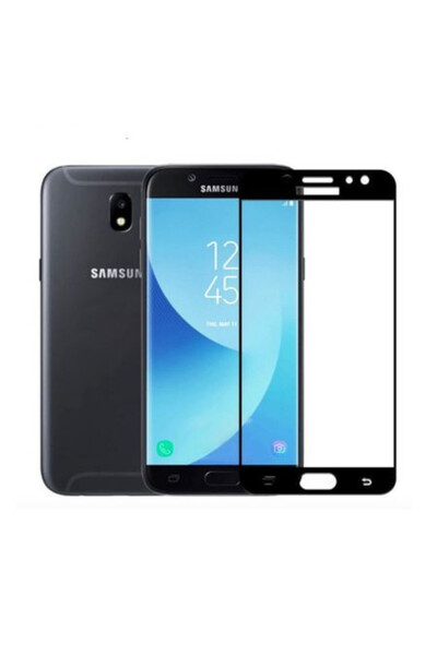 BLACK Samsung Galaxy J7 2017 Πλήρης προστατευτική μεμβράνη οθόνης GLUE με μαύ...