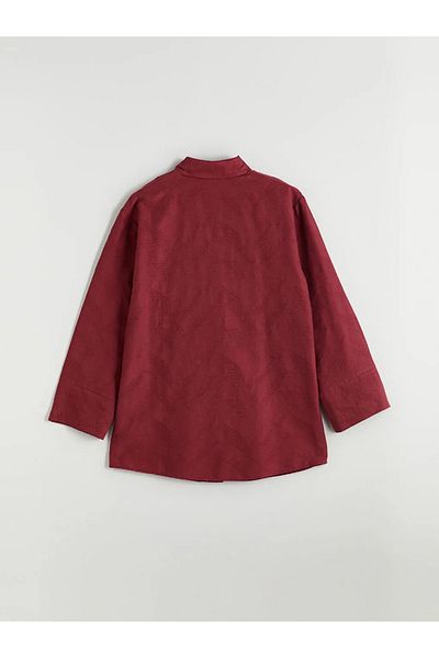 LC Waikiki Lcw Modest Burgundy Textured Women's Shirt Tunic