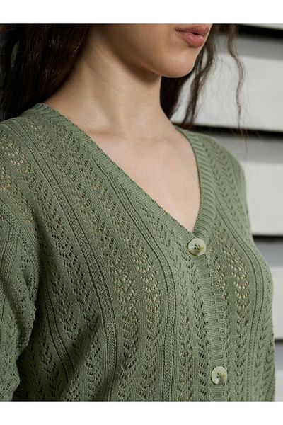 High Star By Styli Knitted Button Details Top and Trousers Set