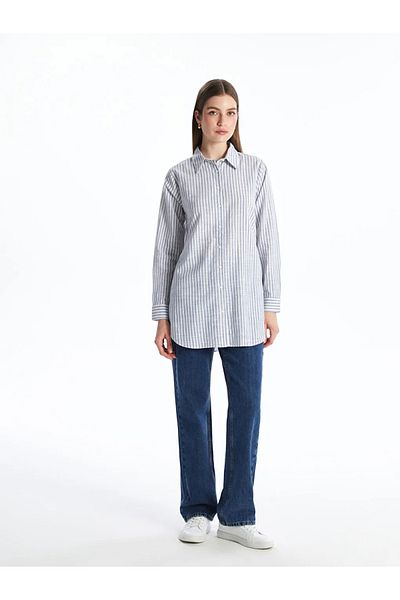 LC Waikiki Lcwaikiki classic indigo striped women's shirt tunic