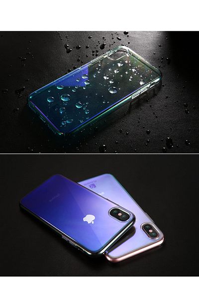 OEM Carcasa de telefon Apple pentru iPhone 10 și iPhone X oferă protecție ultrasubțire, model Blue Chameleon
