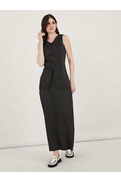 Styli Striped Sleeveless Top and Maxi Skirt Co-Ords