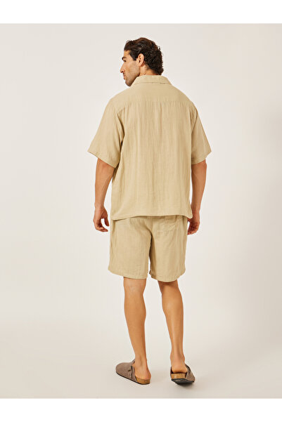 Styli Solid Short Sleeve Relaxed Fit Shirt and Shorts Co-Ords