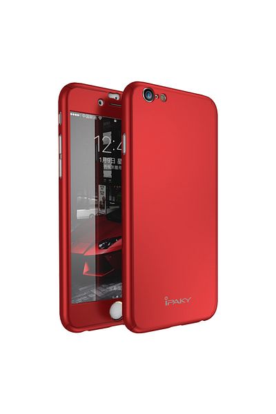 OEM Husa IPAKY Glamour - Full Protection 360 - Iphone 6 / 6S (Red) cu Folie Protectie Ecran