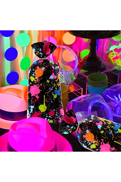 hdcw 20 ADET BOYA DESENLİ AMBALAJ, DOĞUM GÜNÜ PARTİSİ, HEDİYE, KURABİYE TORBALARI