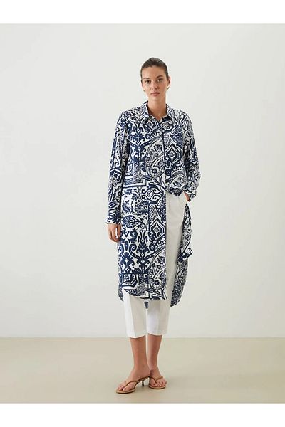 LC Waikiki Lcwaikiki Classic Blue Print Women's Shirt Tunic