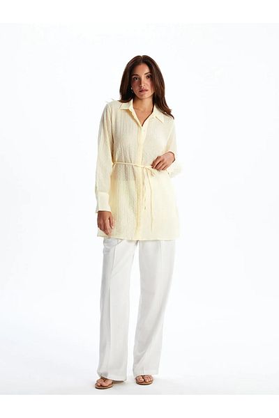 LC Waikiki Lcwaikiki Classic Beige Textured Women's Shirt Tunic