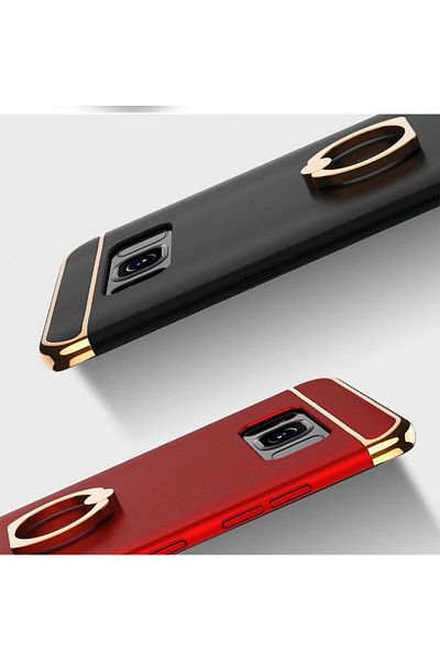 OEM Carcasă Samsung Galaxy S8, Elegance Luxury 3in1 Ring, Roșu