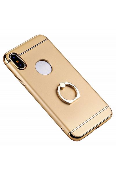 Gold Carcasă Apple iPhone X, Inel Elegance Luxury 3 în 1, Auriu