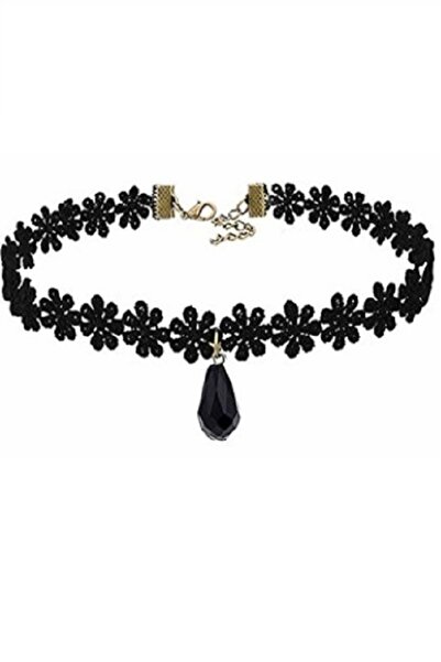 OEM Colier Choker Mystyle Fashion Black Gothic Flower - Colier elegant pentru...