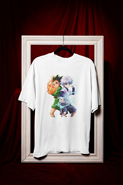 MAGORS تيشيرت HEROLAR مطبوع برقبة دائرية من القطن ذو قصة كبيرة وأكمام قصيرة ل...