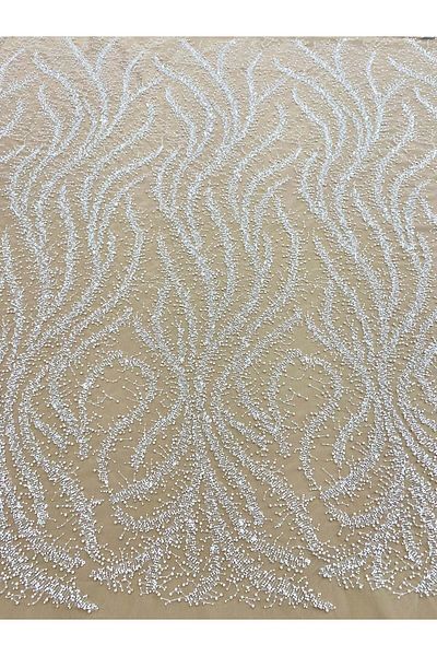Luxuro Ivory Couture Lace with Pearls, Beads and Sequins