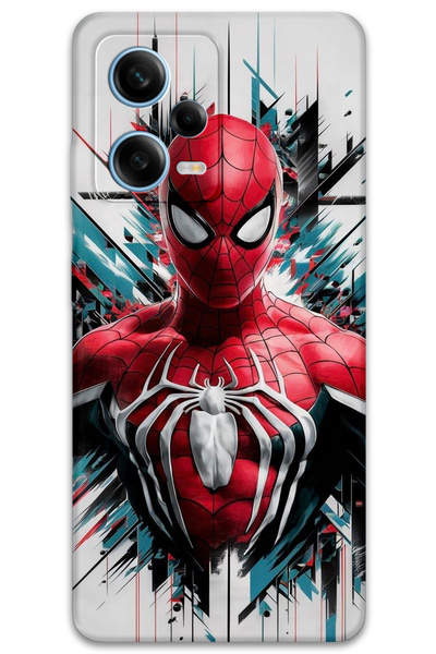 Gramaphone Xiaomi Redmi Note 12 Pro 5G Uyumlu Spiderman Desenli Telefon Kılıfı + Ekran Koruyucu - 5831